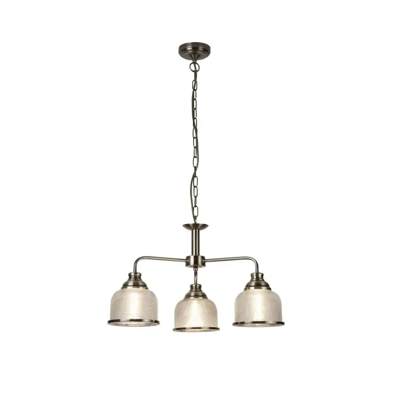 Topkwaliteit Searchlight Bistro II - hanglamp - Ø 56 x 88 cm - antiek messing