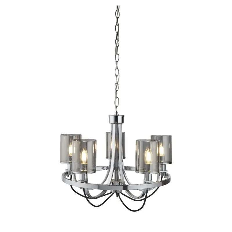 Voordeelprijs Searchlight Catalina - luster - Ø 51 x 118 cm - chroom