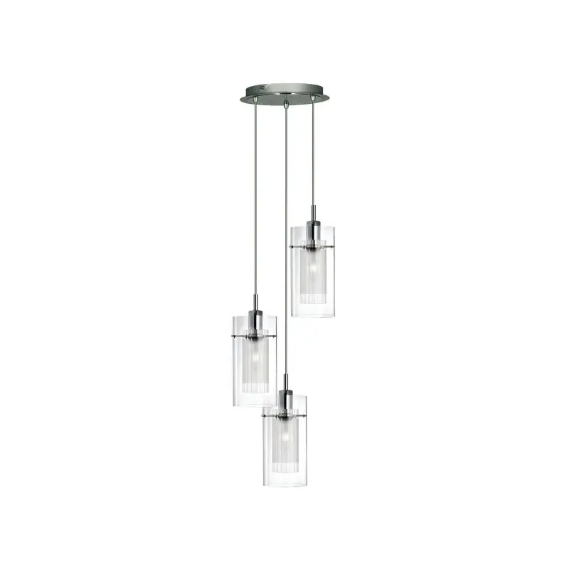 Garantie Inbegrepen Searchlight Duo 1 - hanglamp - Ø 26 x 120 cm - chroom en transparant