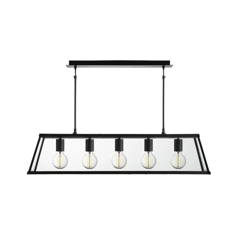 Searchlight Voyager - hanglamp - 90 x 20 x 100 cm - mat zwart Nu Kopen