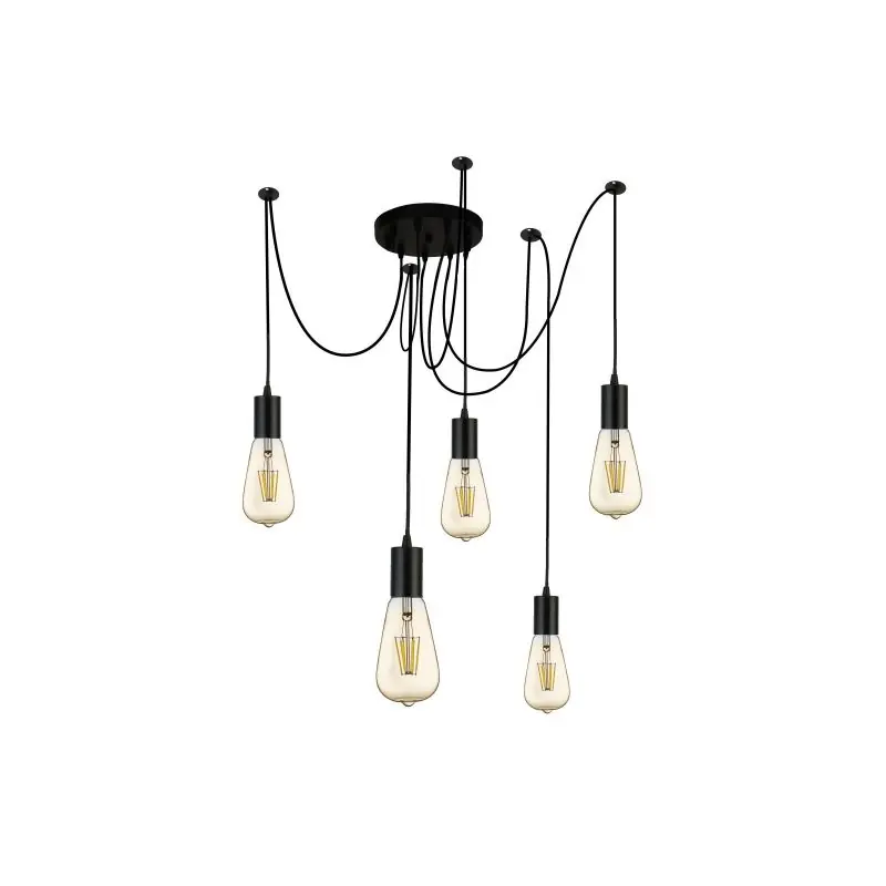 Beperkt Aanbod Searchlight Squiggle - hanglamp - Ø 15 x 202,5 cm - mat zwart