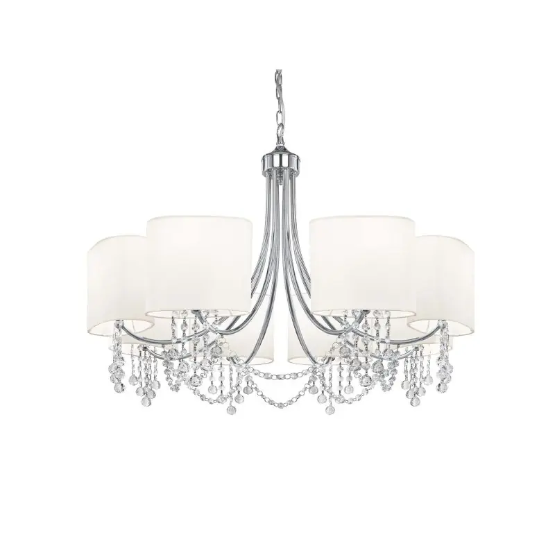Koopje Searchlight Nina - luster - Ø 75 x 106 cm - chroom en wit