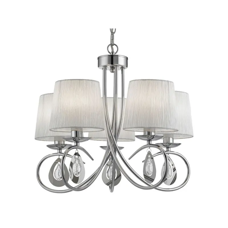 Budget Searchlight Angelique - luster - Ø 53 x 104 cm - chroom en wit