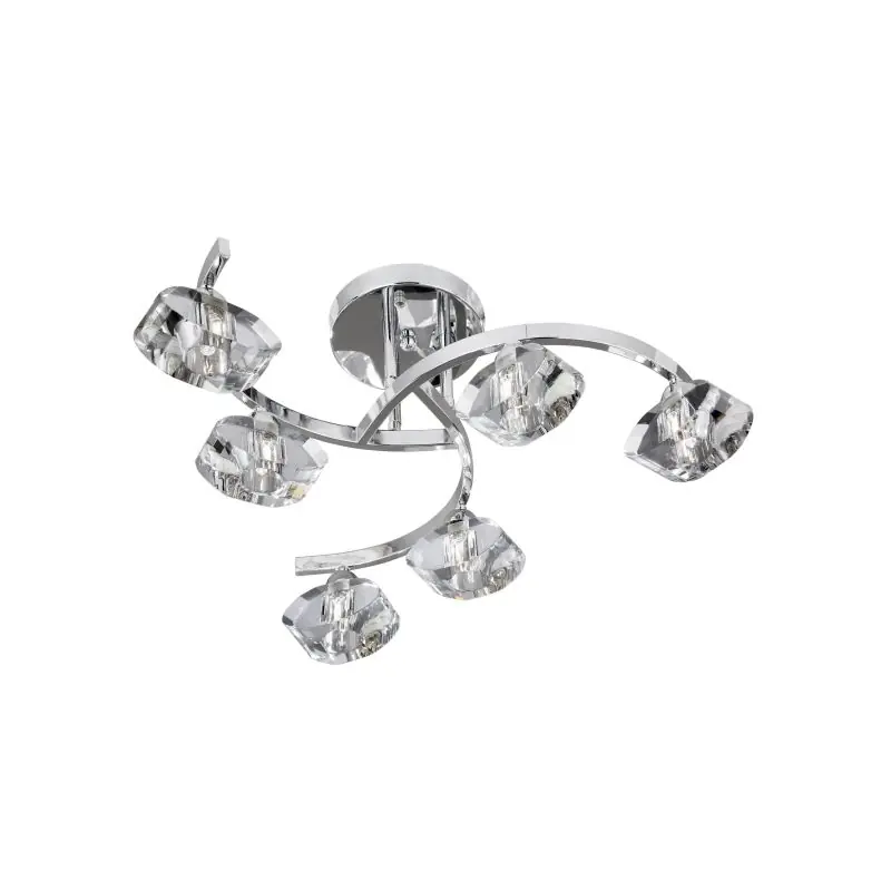 Exclusief Searchlight Sculptured Ice II - plafondverlichting - Ø 56 x 22 cm - chroom