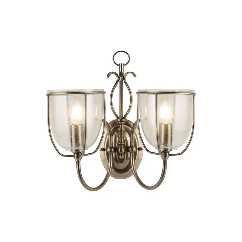 Beperkte Voorraad Searchlight Silhouette - wandverlichting met trekschakelaar - 35 x 34 cm - antiek messing
