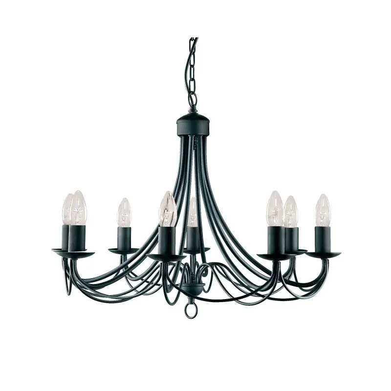 Geld-Terug-Garantie Searchlight Maypole - luster - Ø 60 x 100 cm - zwart
