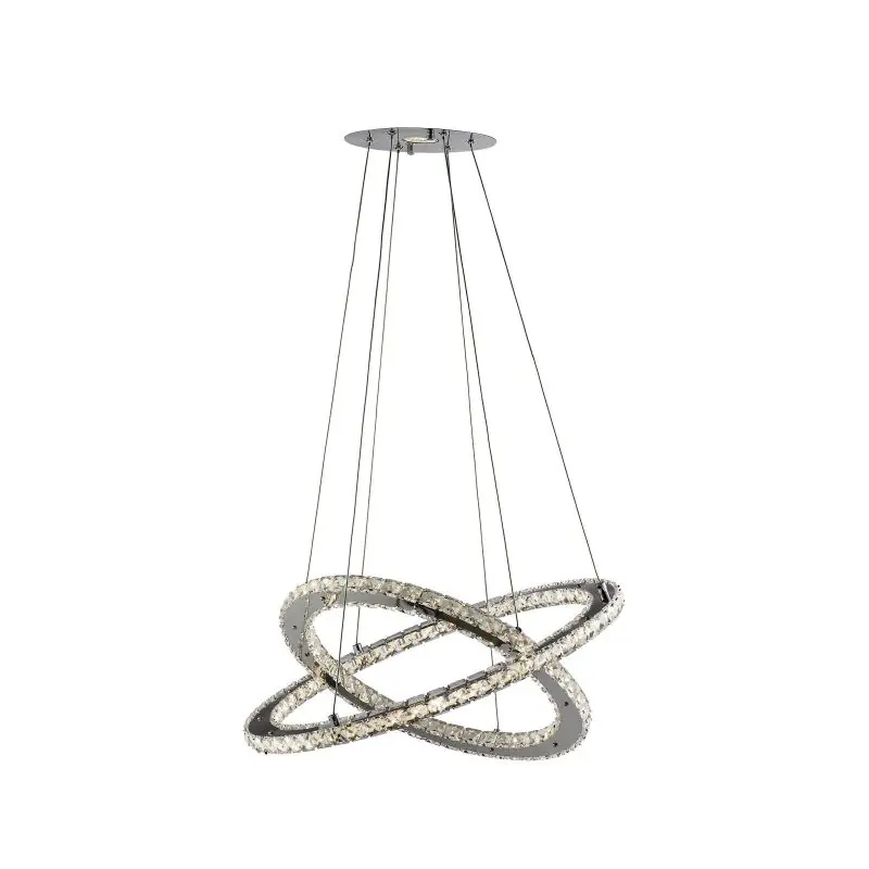 Wereldwijde Verzending Searchlight Clover - hanglamp - Ø 55 x 150 cm - 28W LED incl. - chroom