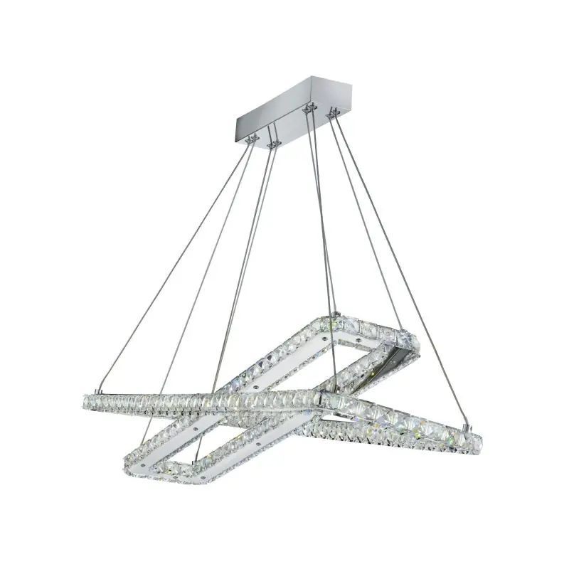 Aanbieding Searchlight Clover - hanglamp - 80 x 26 x 120 cm - 50W LED incl. - chroom