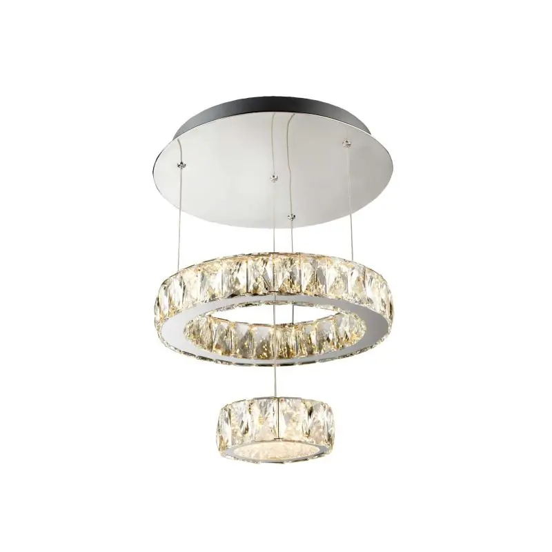 Bulkbestelling Searchlight Clover - hanglamp - Ø 35 x 70 cm - 28W LED incl. - chroom