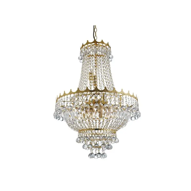Beste Prijs Searchlight Versailles - luster - Ø 55 x 132 cm - goud en transparant