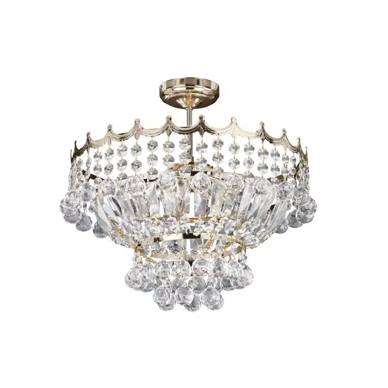 Trendy Searchlight Versailles - luster - Ø 42 x 44 cm - goud en transparant