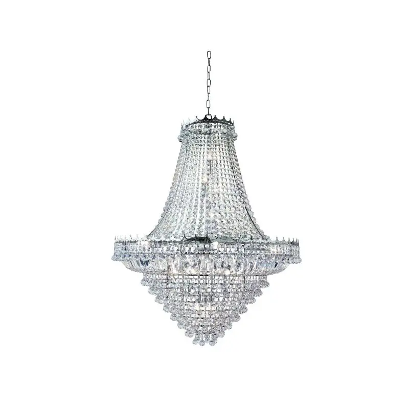 Searchlight Versailles - luster - Ø 102 x 350 cm - chroom en transparant Dagaanbieding