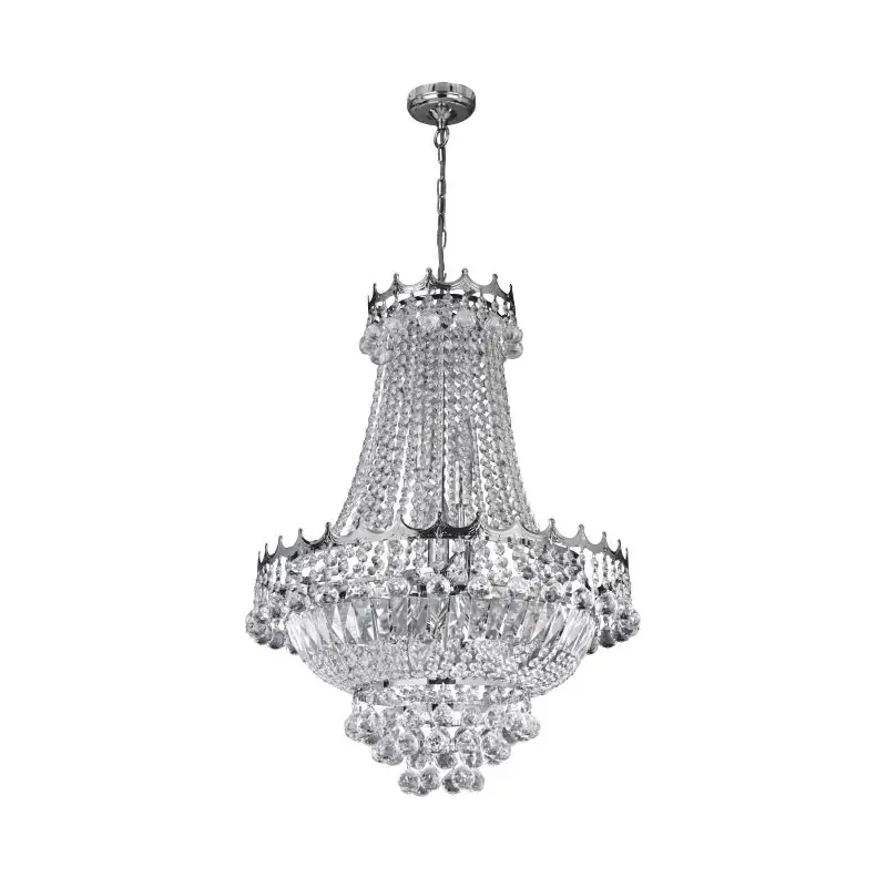 Tijdelijk Beschikbaar Searchlight Versailles - luster - Ø 55 x 132 cm - chroom en transparant