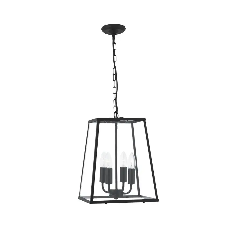 Gereduceerde Prijs Searchlight Lanterns - luster - 29 x 29 x 88 cm - mat zwart