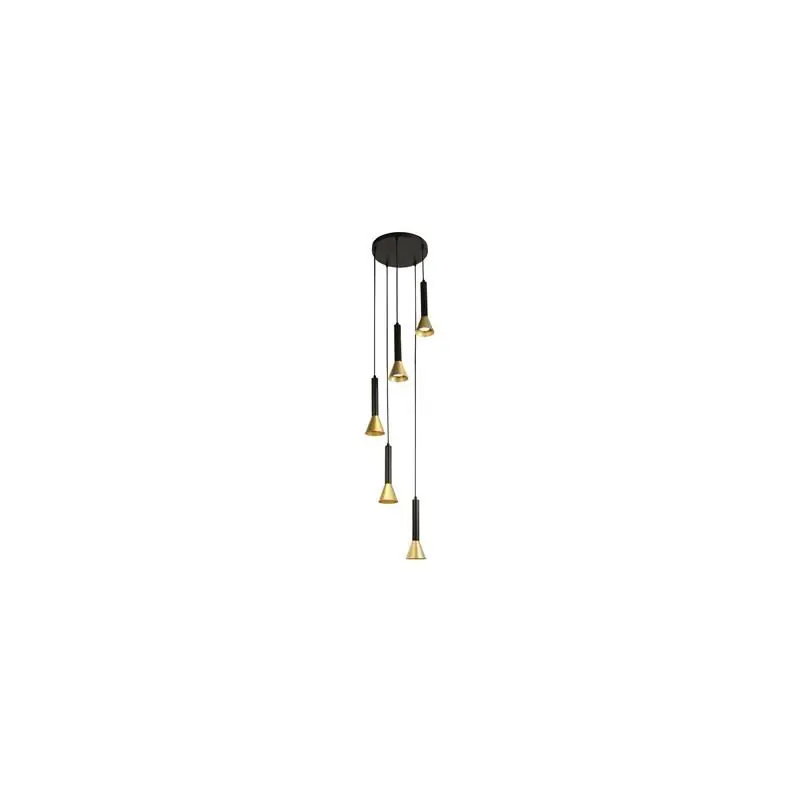 Beste Prijs Searchlight Signal - hanglamp 5L - Ø 37 x 150 cm - zwart en goud