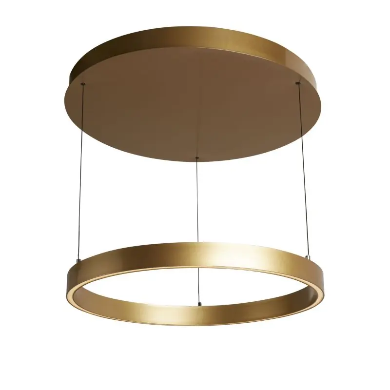 Actieprijs Searchlight Layla - hanglamp -Ø 64 x 190 cm - 29W dim-to-warm LED incl. - beweging gestuurd - satijn goud