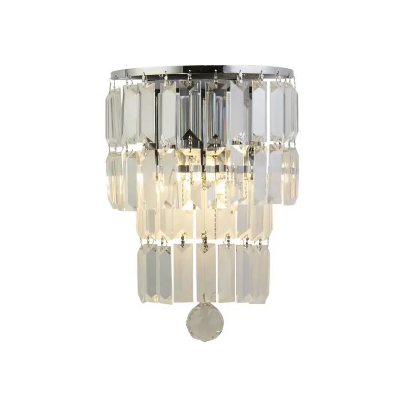 Superprijs Searchlight Empire - wandverlichting - 20 x 30 cm - IP44 - chroom