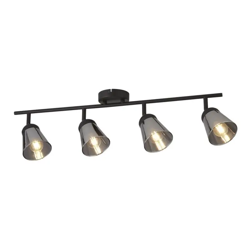 Voordeelprijs Searchlight Mega - opbouwspot 4L - 83 x 24 x 14 cm - zwart en gerookt glas