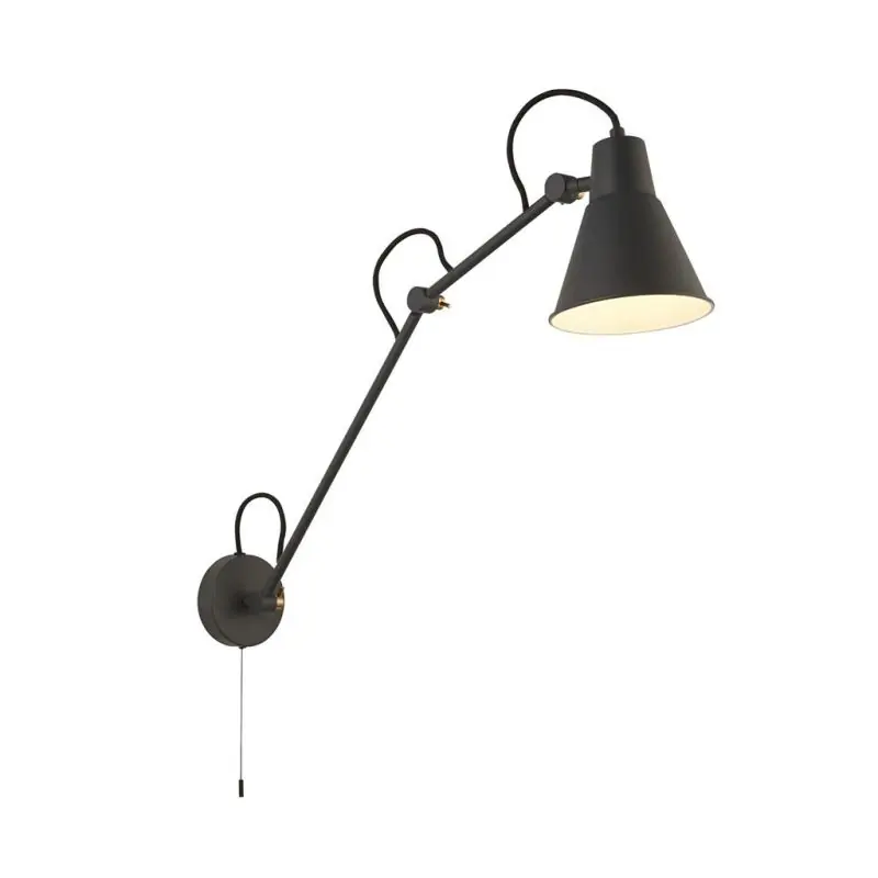 Alleen Vandaag Searchlight Swing - wandverlichting met trekschakelaar - 14 x 77 cm - grijs