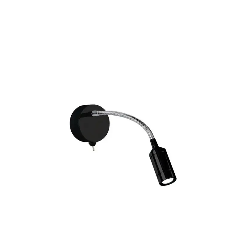 Gecertificeerd Searchlight Flexy - wandverlichting met schakelaar - 7 x 24 cm - 0,75W LED incl. - chroom en zwart