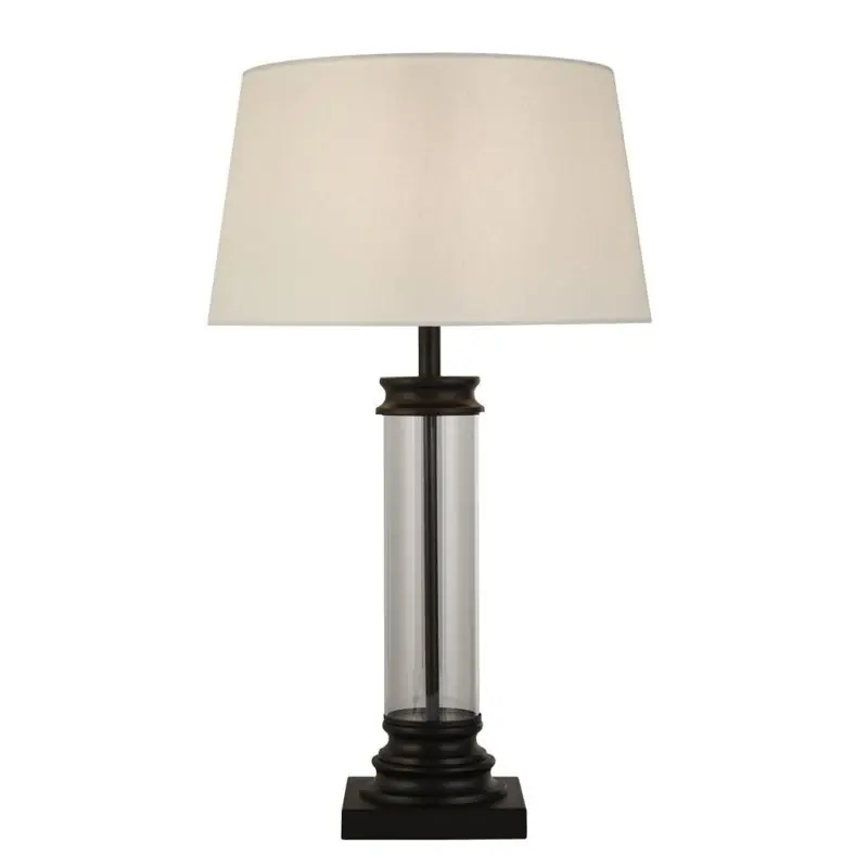Budget Searchlight Pedestal - tafellamp - Ø 37 x 63 cm - zwart en crème