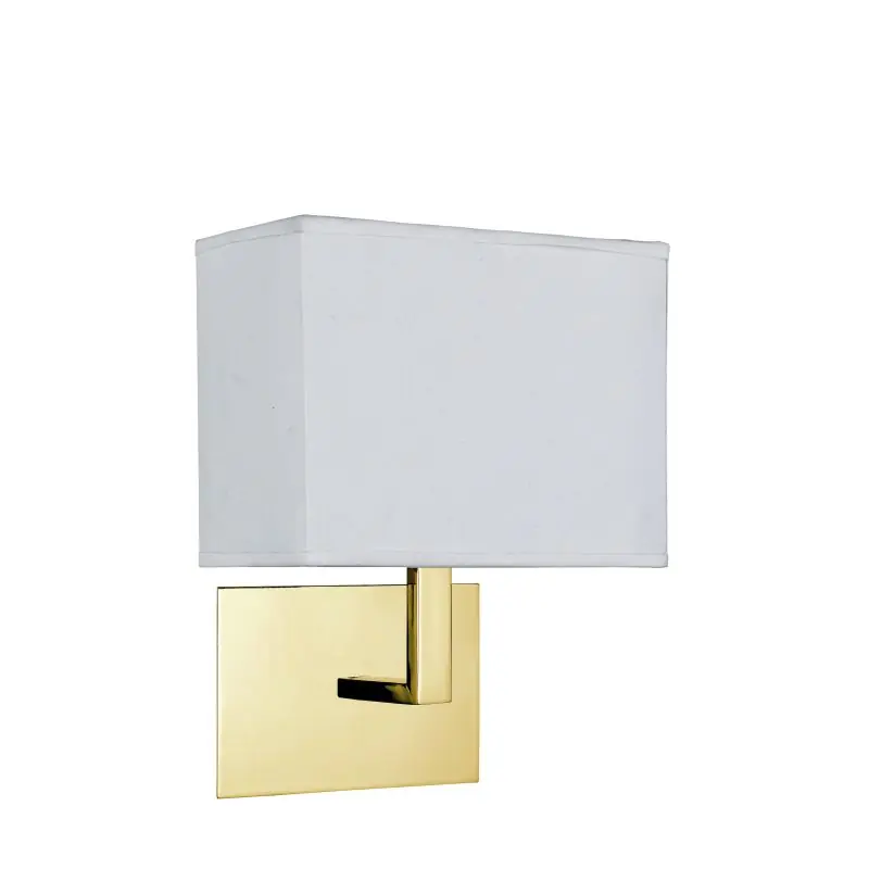 Shop Nu Searchlight Hotel - wandverlichting - 20 x 26 cm - satijn messing en wit