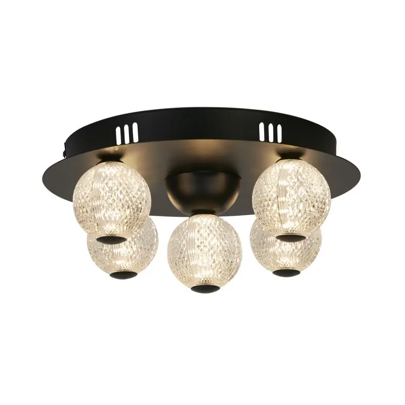 Weekendaanbieding Searchlight Asteroid - plafondlamp - Ø 33 x 16 cm - 21W dimbare LED incl. - zwart