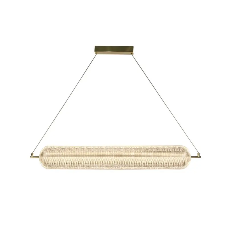 Handgemaakt Searchlight Capsule - hanglamp - 108 x 150 cm - 45W dimbare LED incl. - satijn messing
