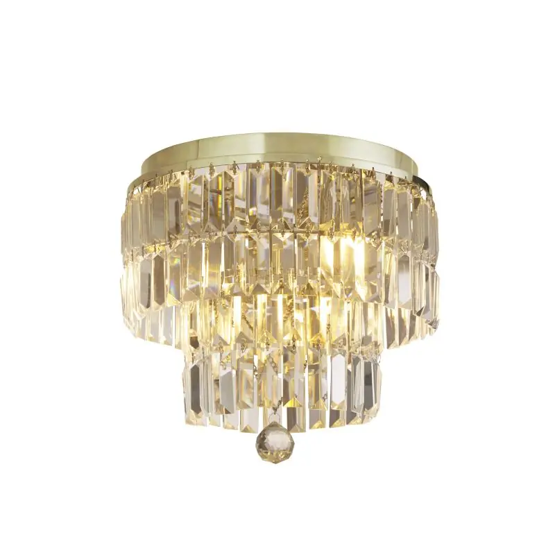 Voordeelprijs Searchlight Empire - plafondverlichting - Ø 34 x 33 cm - IP44 - satijn messing en champagne