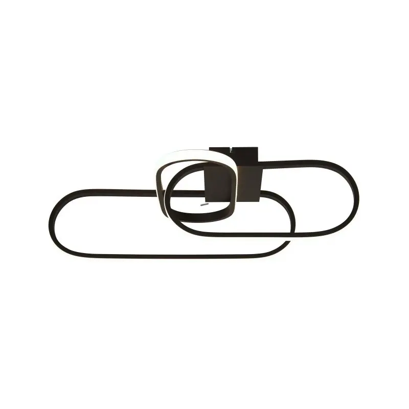 Wereldwijde Verzending Searchlight Clip - plafondverlichting - 65 x 18 cm - 37W LED incl. - zwart en opaal
