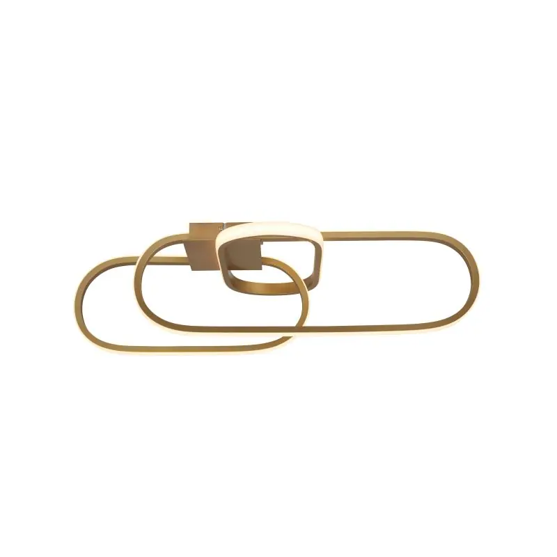 Superprijs Searchlight Clip - plafondverlichting - 65 x 18 cm - 37W LED incl. - goud en opaal