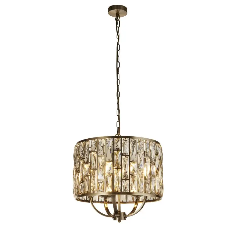 Wereldwijde Verzending Searchlight Bijou - hanglamp - Ø 44 x 150 cm - antiek messing en champagne