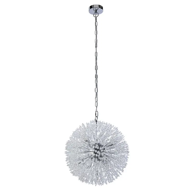 Hoge Kwaliteit Searchlight Sunburst - hanglamp - Ø 40 x 150 cm - chroom en transparant