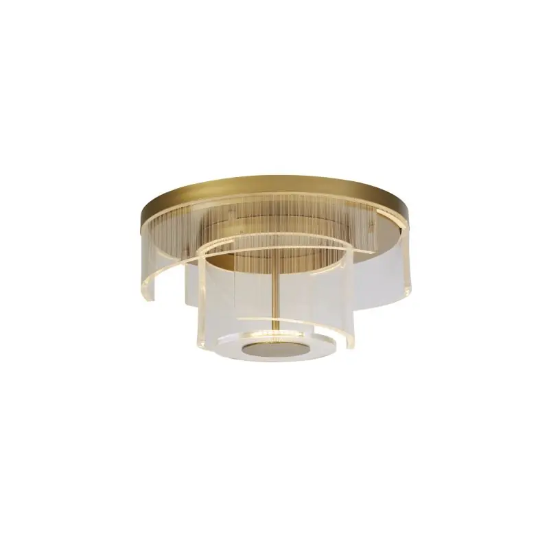 Favoriet Searchlight Deco - plafondverlichting - Ø 40 x 20 cm - 30W dimbare LED incl. - goud en transparant