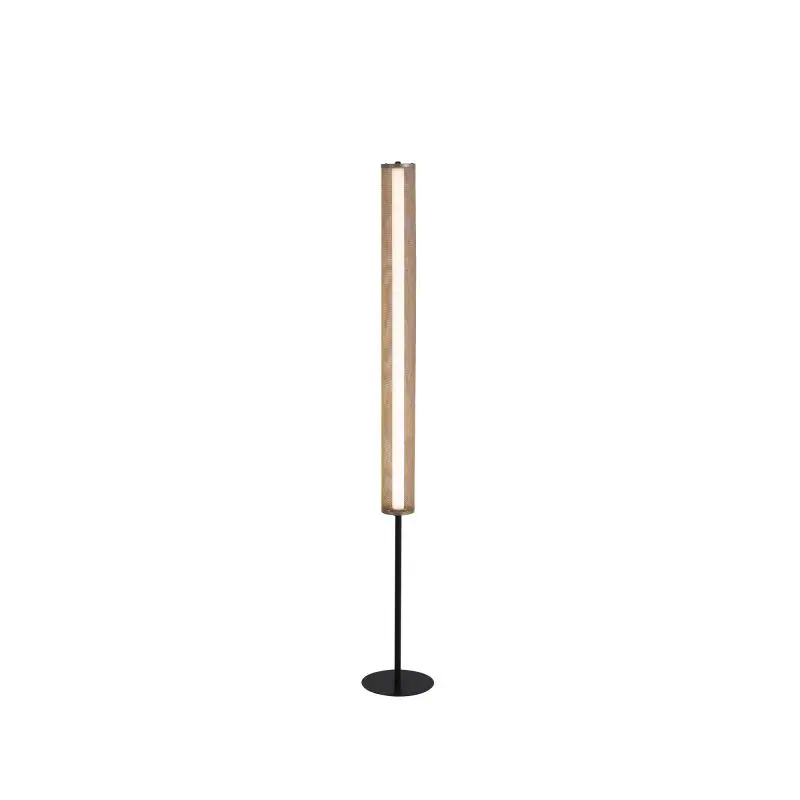 Searchlight Thread - vloerlamp - Ø 22 x 156 cm - 3 stappen dimbaar - 27W LED incl. - goud en mat zwart Bulkbestelling