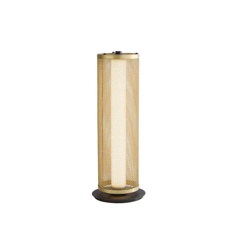 Dagaanbieding Searchlight Thread - tafellamp - Ø 13 x 35 cm - 3 stappen dimbaar - 12W LED incl. - goud en mat zwart