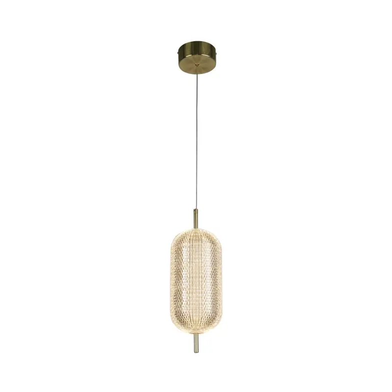 Finale Uitverkoop Searchlight Capsule - hanglamp - Ø 15 x 150 cm - 20W dimbare LED incl. - satijn messing