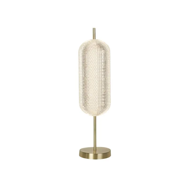 Beste Prijs Searchlight Capsule - tafellamp - Ø 15 x 60 cm - 17W dimbare LED incl. - satijn messing