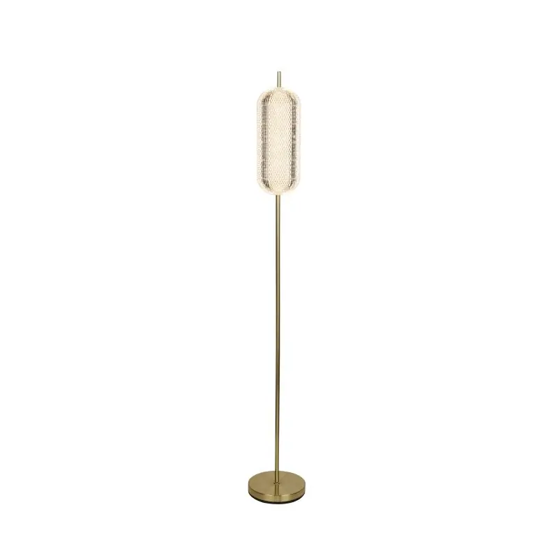 Bestseller Searchlight Capsule - vloerlamp - Ø 22 x 154 cm - 23W dimbare LED incl. - satijn messing