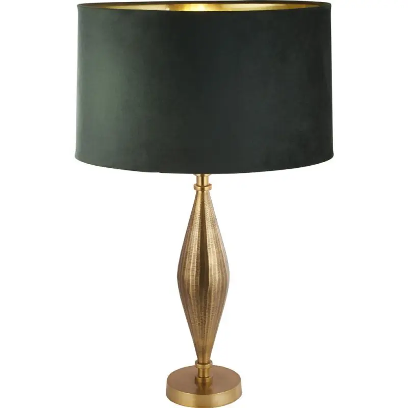 Beste Prijs Searchlight Rye - tafellamp - Ø 40 x 70 cm - antiek messing, goud en groen