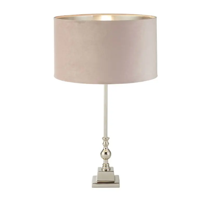 Searchlight Whitby - tafellamp - Ø 38 x 67 cm - chroom, zilver en roze Weekendaanbieding