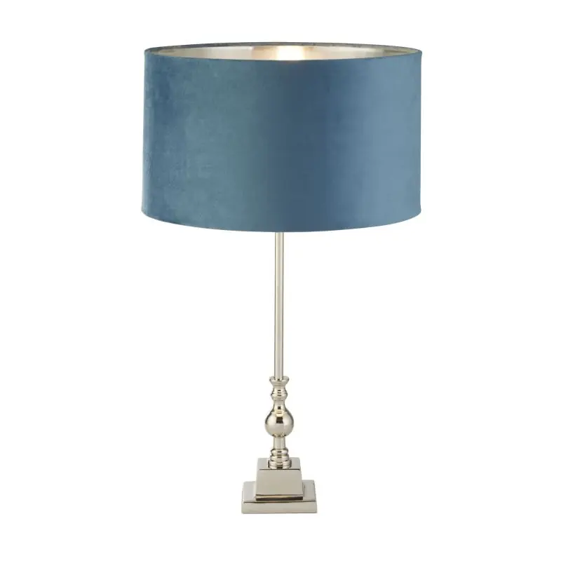 Searchlight Whitby - tafellamp - Ø 38 x 67 cm - chroom, zilver en blauwgroen Tijdelijk Beschikbaar