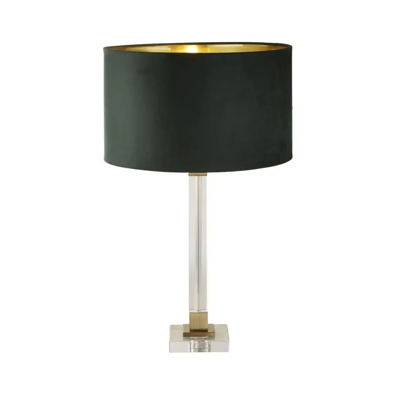 Topkwaliteit Searchlight Scarborough - tafellamp - Ø 40 x 67 cm - messing, goud en groen
