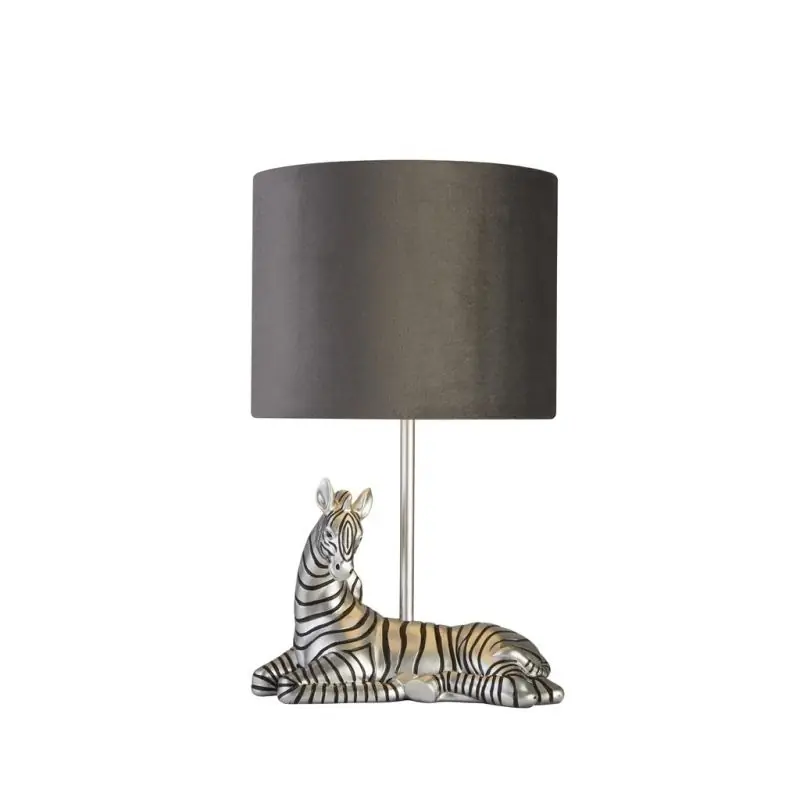 Searchlight Zebra - tafellamp - 20 x 35 cm - zilver en grijs Betrouwbaar