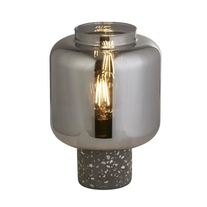 Searchlight Vessel - tafellamp - Ø 20 x 28 cm - gerookt glas en zwart Trendy