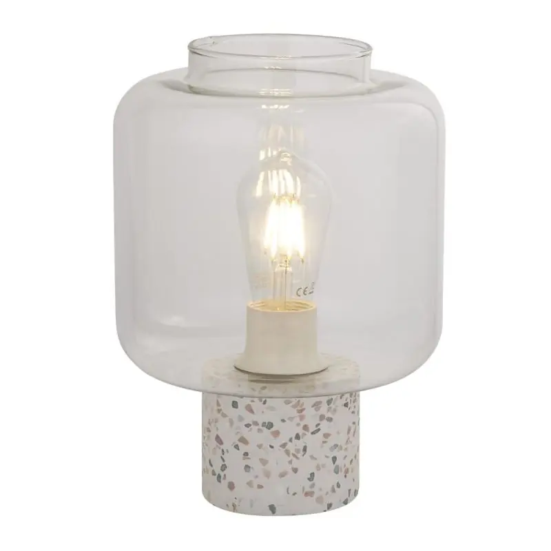 Searchlight Vessel - tafellamp - Ø 20 x 28 cm - transparant en wit Merkproduct