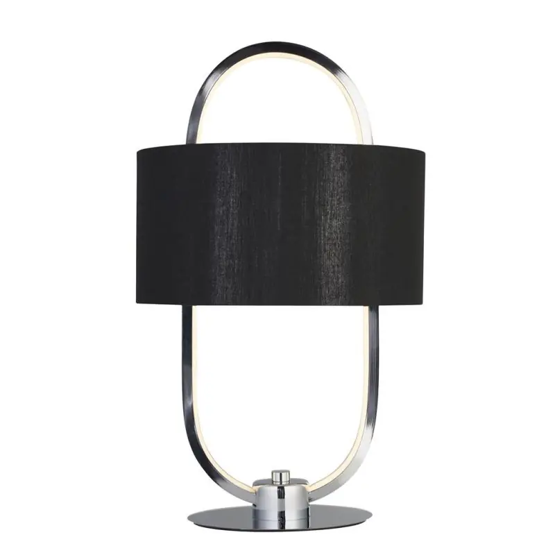 Actieprijs Searchlight Madrid - tafellamp - Ø 25 x 41 cm - 10W dimbare LED incl. - zwart en chroom