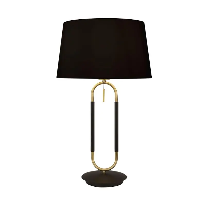 Superprijs Searchlight Jazz - tafellamp - Ø 37 x 63 cm - zwart en satijn messing