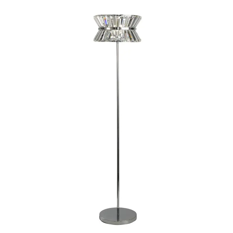 Searchlight Uptown - vloerlamp - Ø 34 x 150 cm - chroom en transparant Must-Have