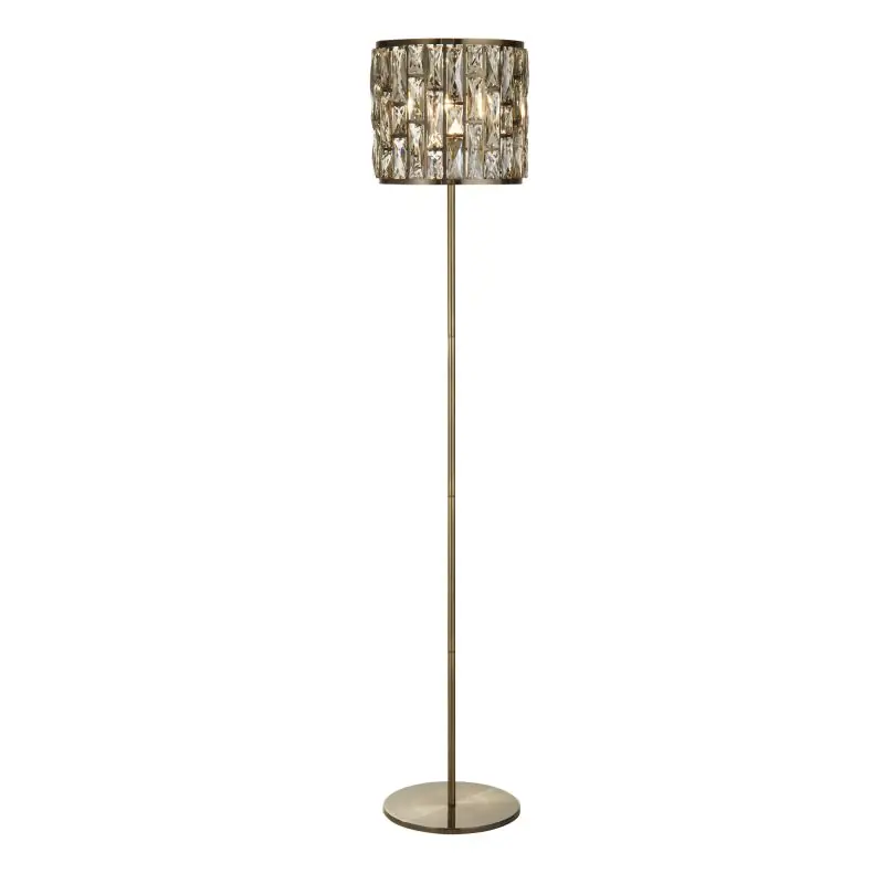 Favoriet Searchlight Bijou - staanlamp - Ø 26 x 155 cm - antiek messing en champagne